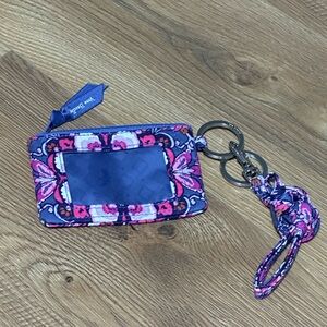 Vera Bradley Floral ID Holder with Keychain in Penelope’s Garden Pattern